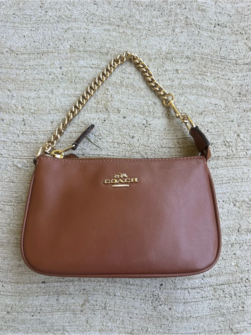 Coach Brown Leather Mini Wristlet (Nolita 19)